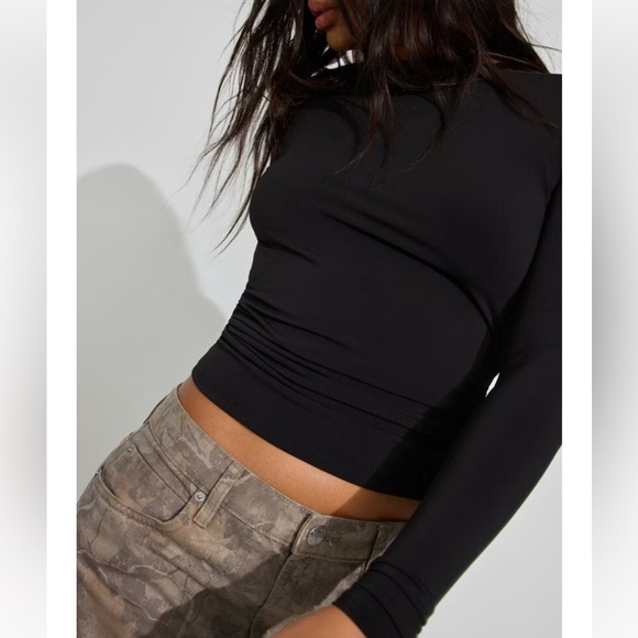 GARAGE - Long Sleeve Cowl Back Top in Black - Picture 2 of 6